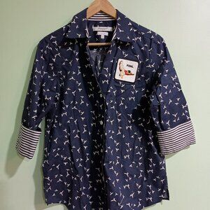 Bird Pattern Button Down